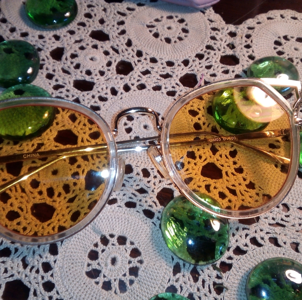 ✔️ 2/$12 Funky yellow sunglasses glasses